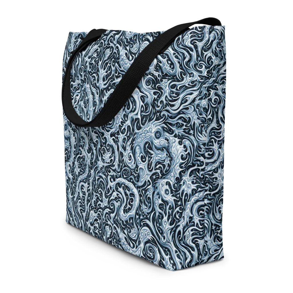 Midnight Arabesque on Large Tote Bag W/ Pocket — Front
