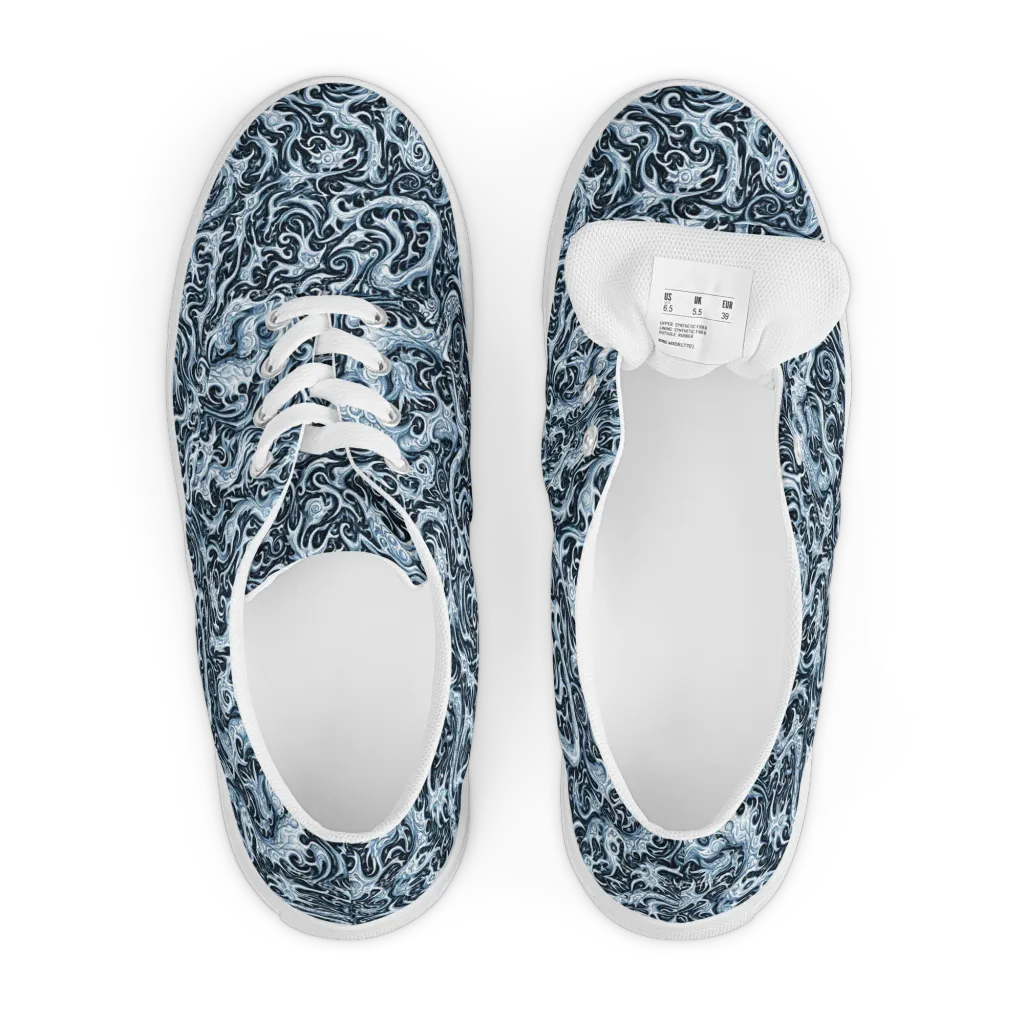 Midnight Arabesque on Men's Lace-Up Canvas Shoes — Front