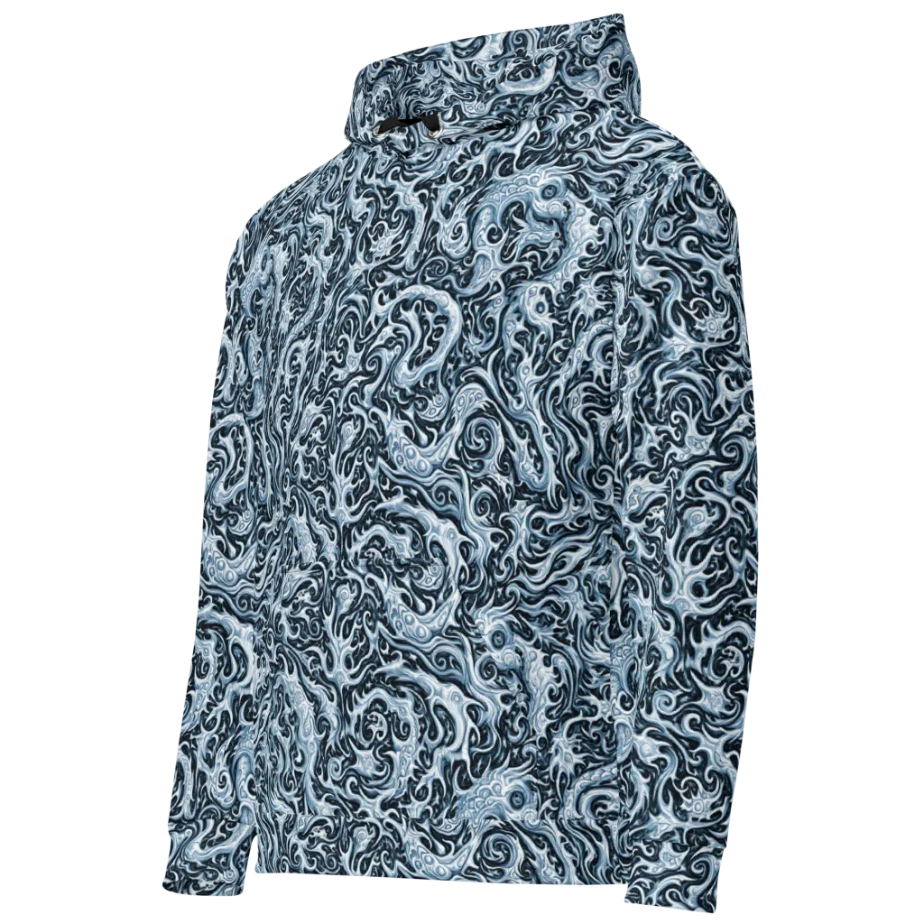 Midnight Arabesque on Cotton Hoodie — Left Front
