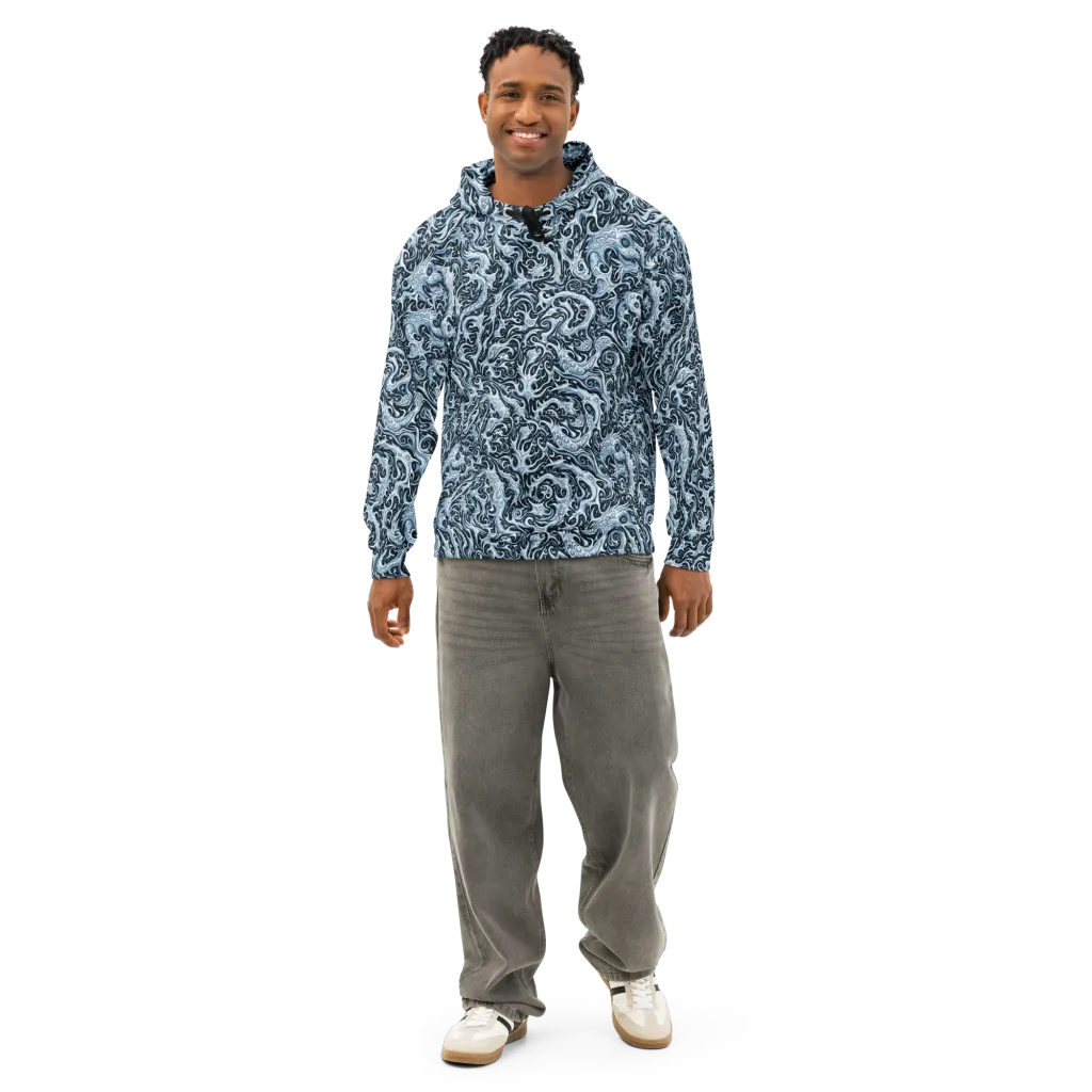 Midnight Arabesque on Cotton Hoodie — Front