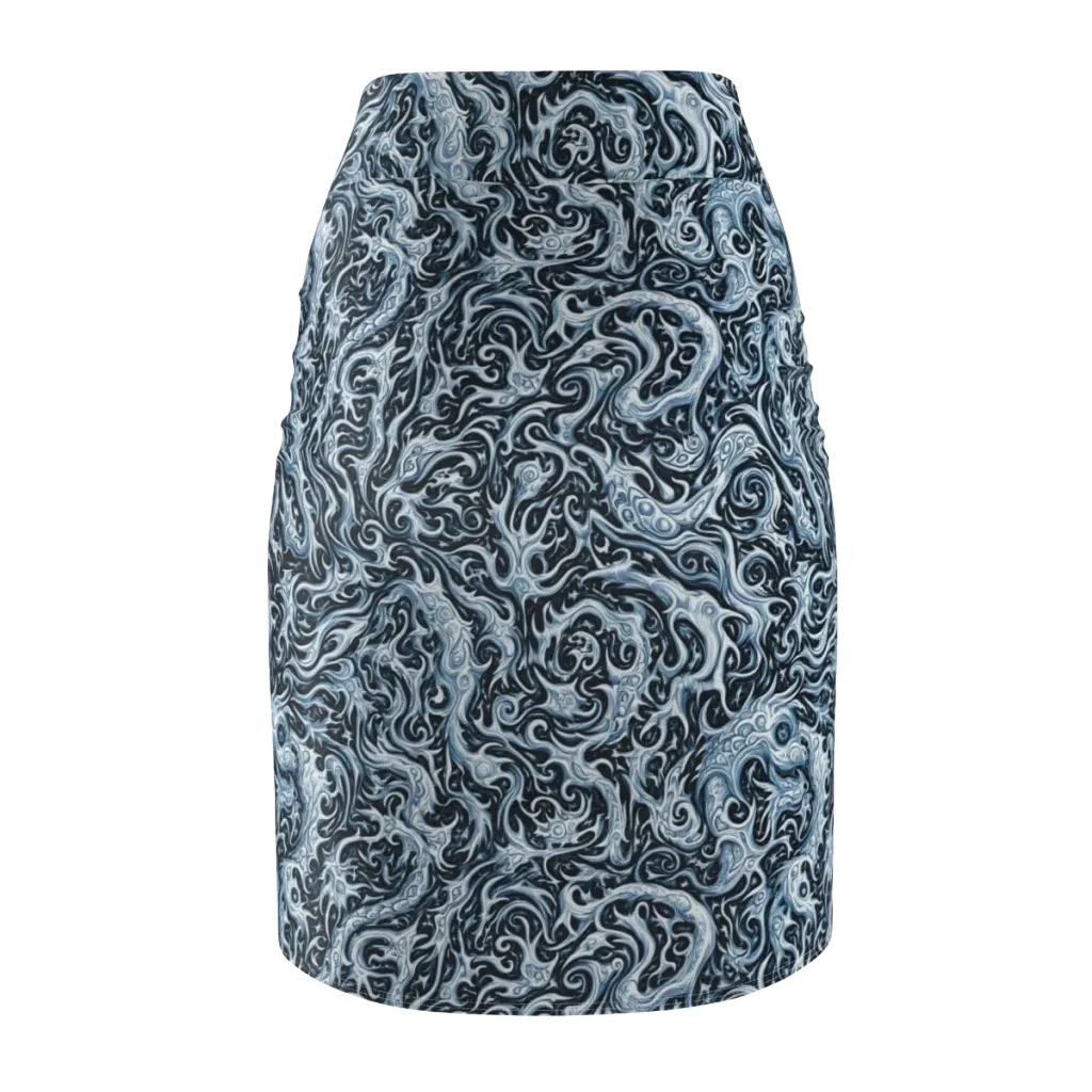 Midnight Arabesque on Pencil Skirt — Back