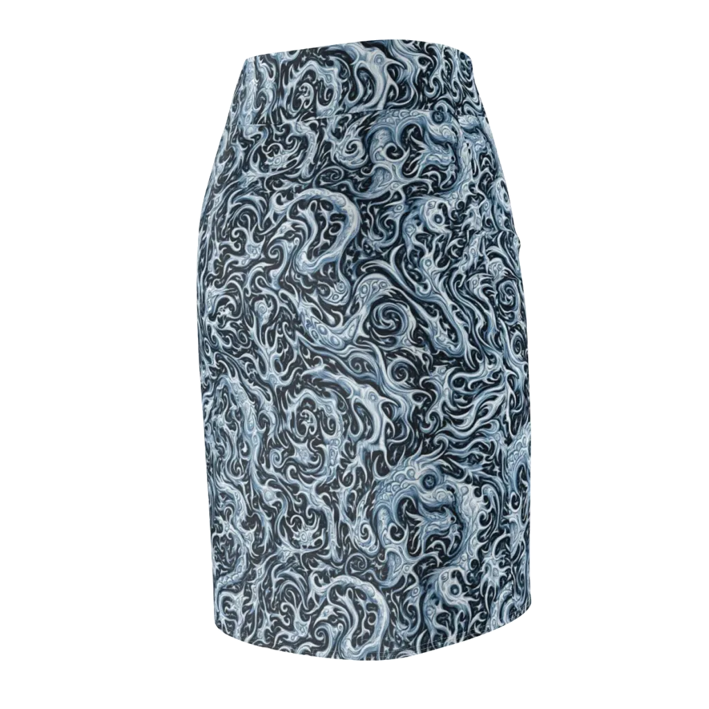 Midnight Arabesque on Pencil Skirt — Back Side