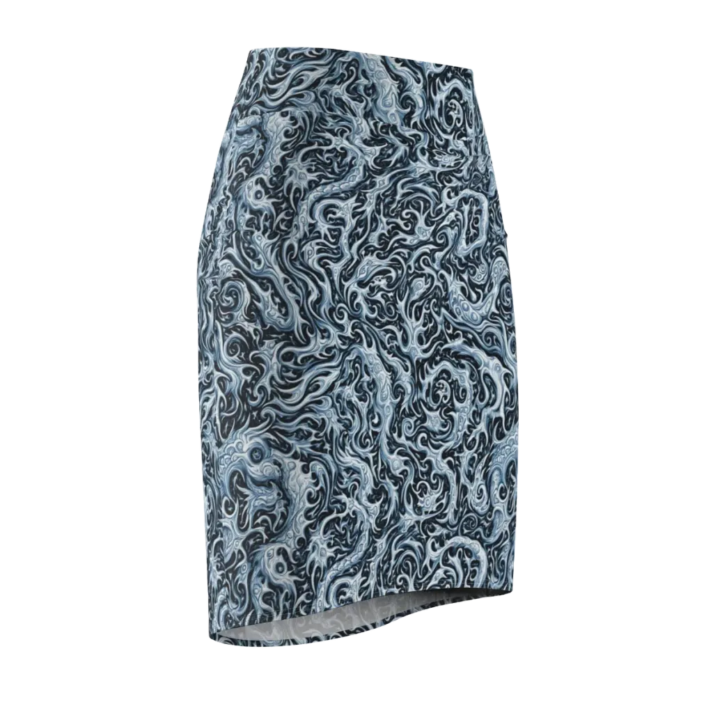 Midnight Arabesque on Pencil Skirt — Front Side