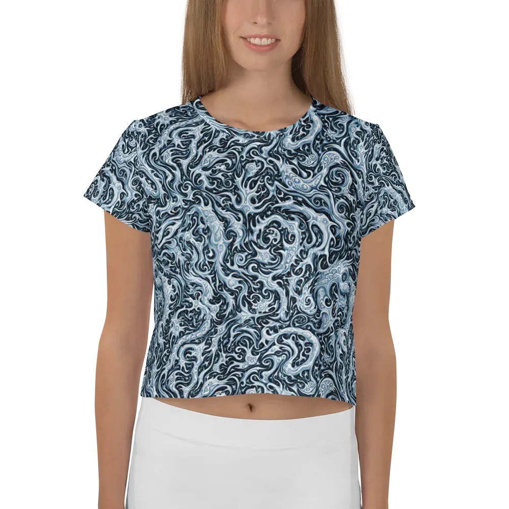 Midnight Arabesque on Crop Tee — Front