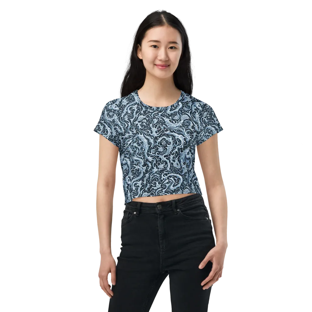 Midnight Arabesque on Crop Tee — Front