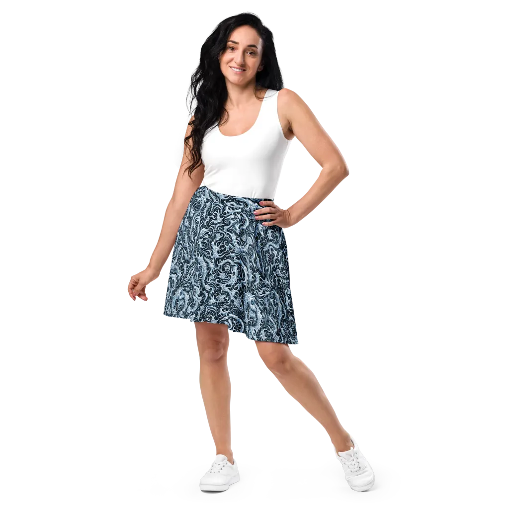 Midnight Arabesque on Skater Skirt — Front