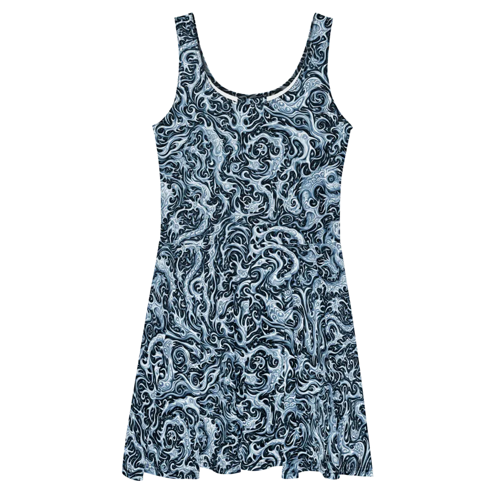 Midnight Arabesque on Skater Dress — Front