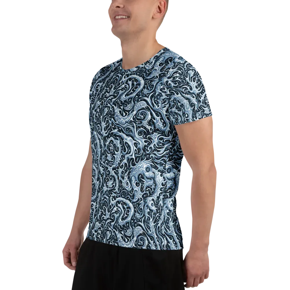 Midnight Arabesque on Men's Athletic T-Shirt — Left