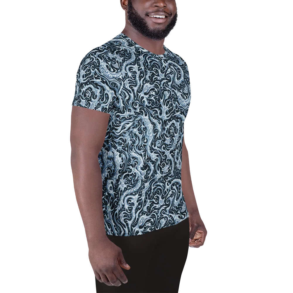 Midnight Arabesque on Men's Athletic T-Shirt — Right