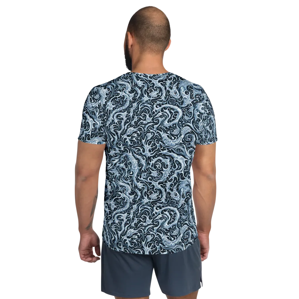Midnight Arabesque on Men's Athletic T-Shirt — Back