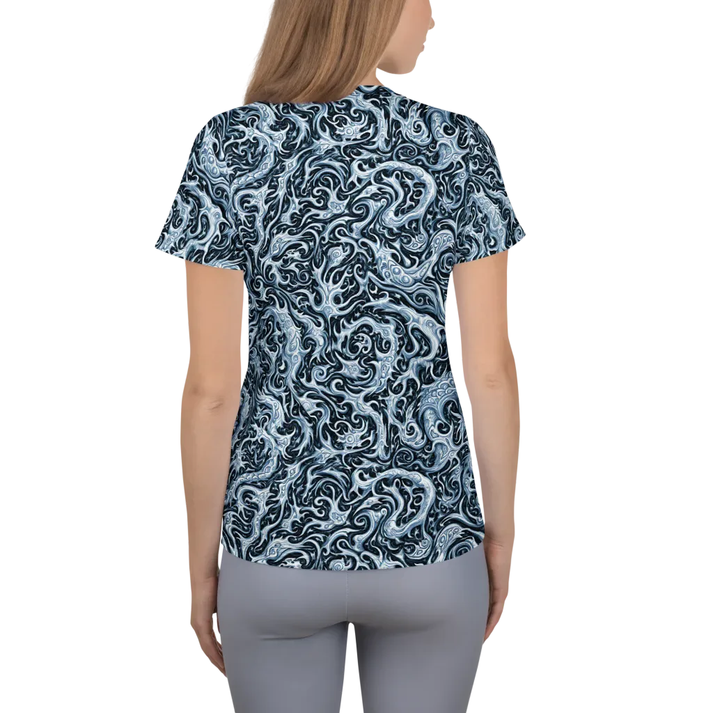 Midnight Arabesque on Women's Athletic T-Shirt — Back