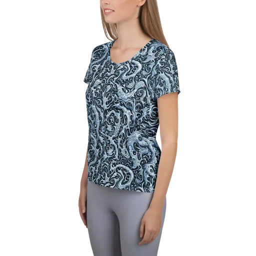 Midnight Arabesque on a Women's Athletic T-Shirt