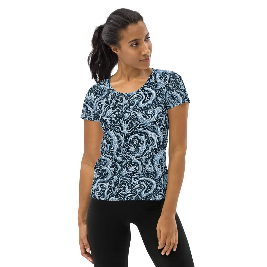 Midnight Arabesque on Women's Athletic T-Shirt — Front