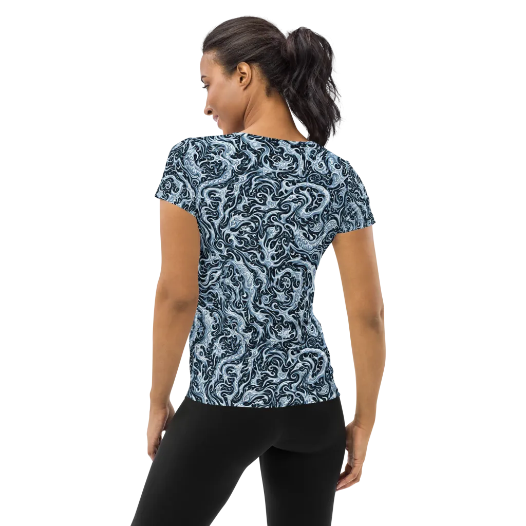 Midnight Arabesque on Women's Athletic T-Shirt — Back