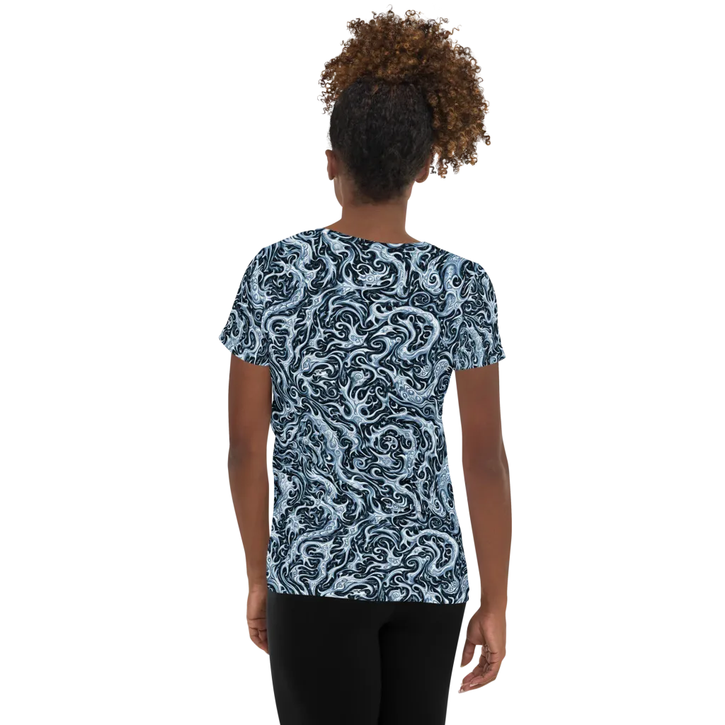 Midnight Arabesque on Women's Athletic T-Shirt — Back