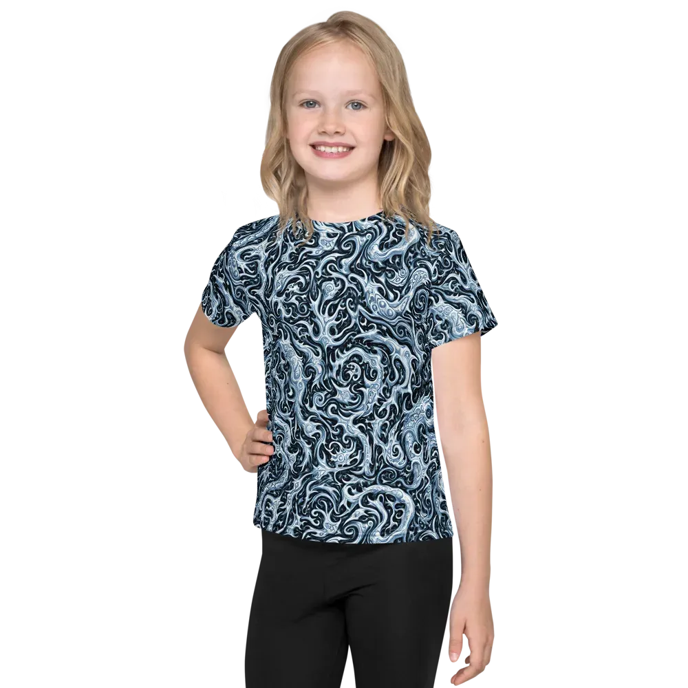 Midnight Arabesque on Kids Crew Neck T-Shirt — Front