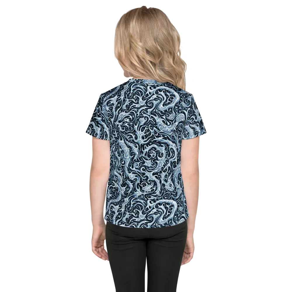 Midnight Arabesque on Kids Crew Neck T-Shirt — Back