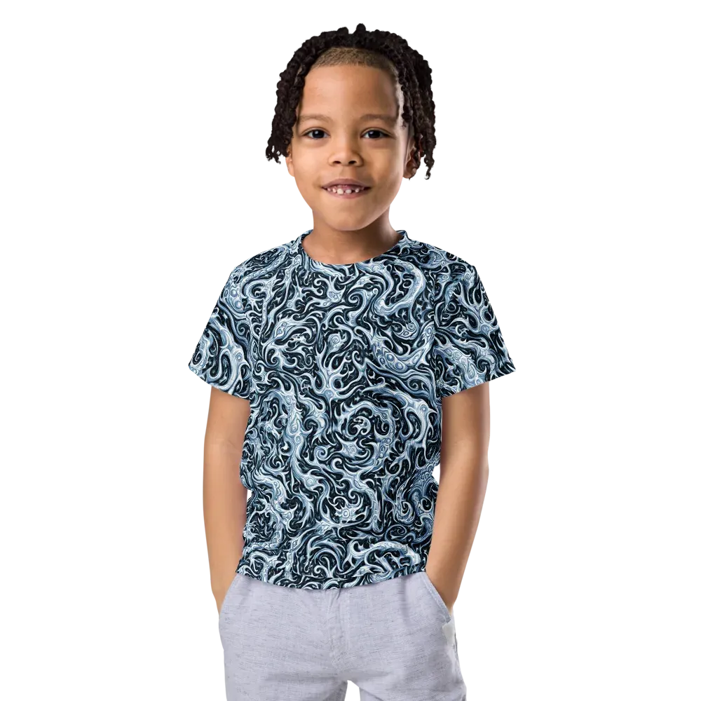 Midnight Arabesque on Kids Crew Neck T-Shirt — Front