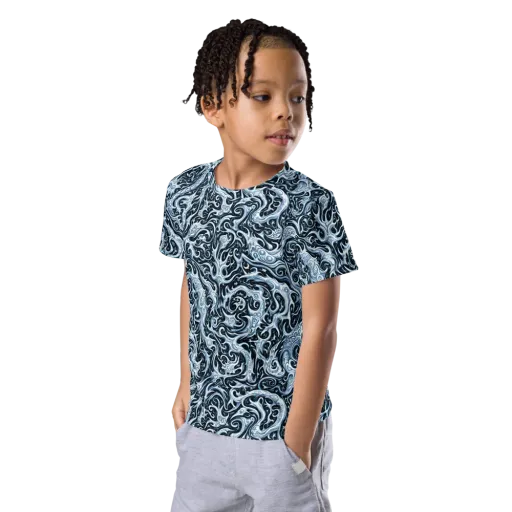 Midnight Arabesque on a Kids Crew Neck T-Shirt