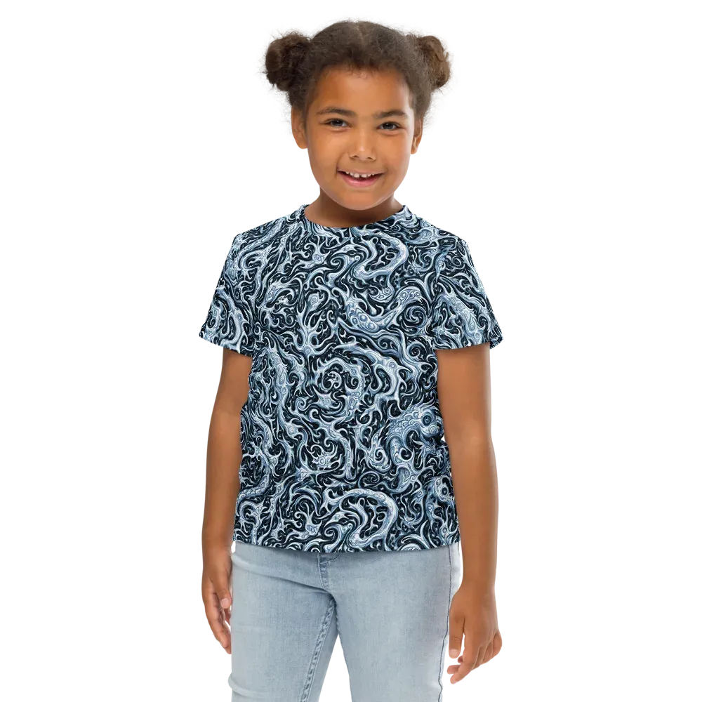 Midnight Arabesque on Kids Crew Neck T-Shirt — Front