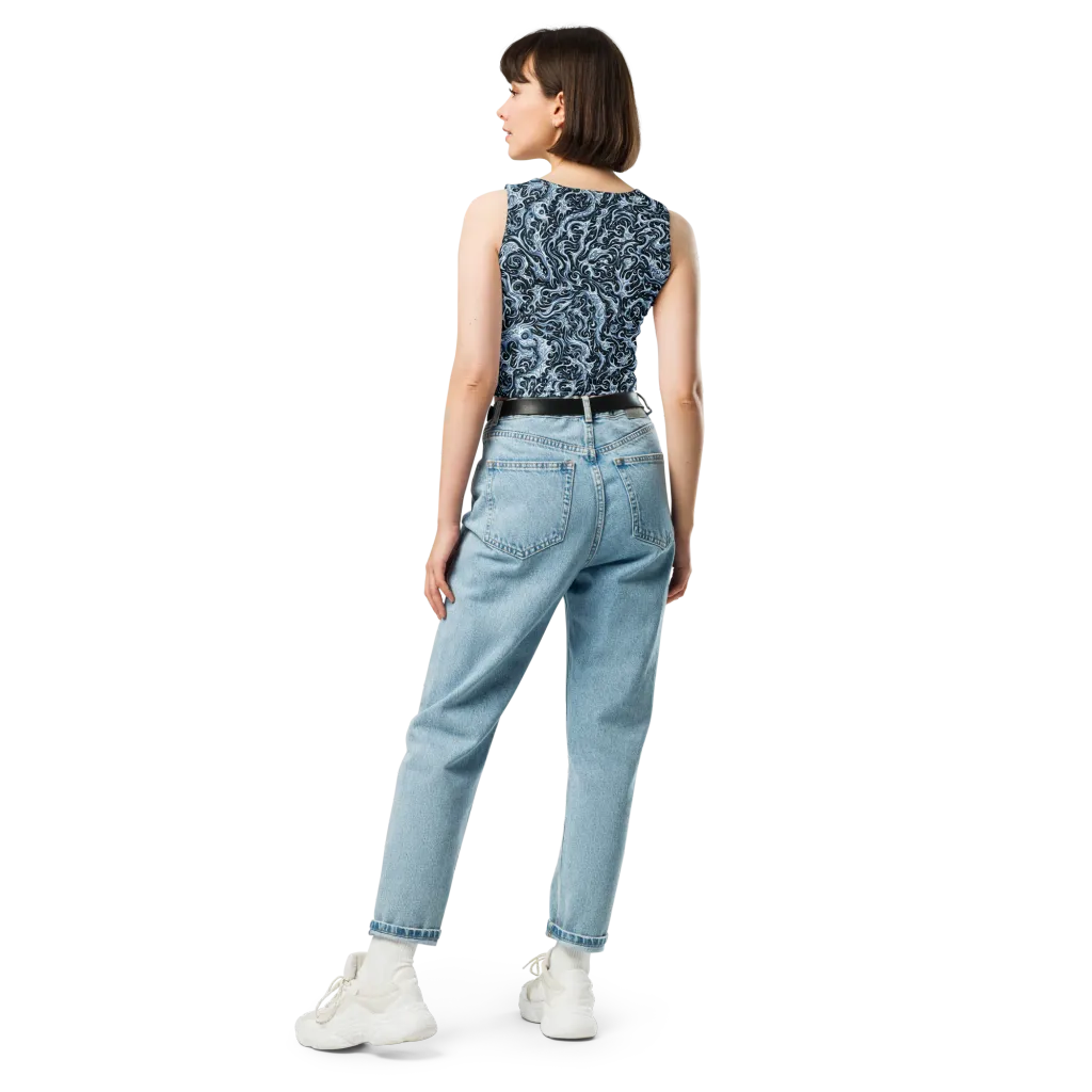 Midnight Arabesque on Crop Top — Back