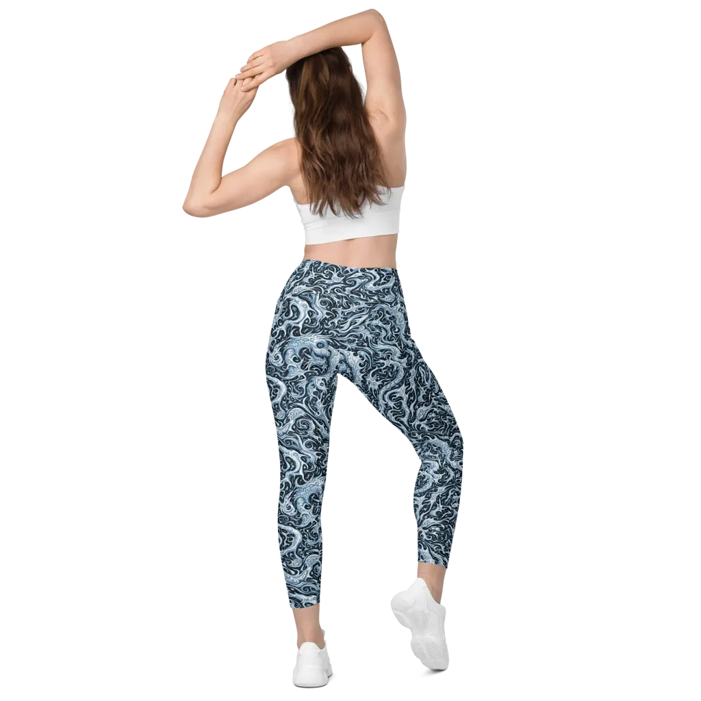 Midnight Arabesque on Leggings with Pockets — Back