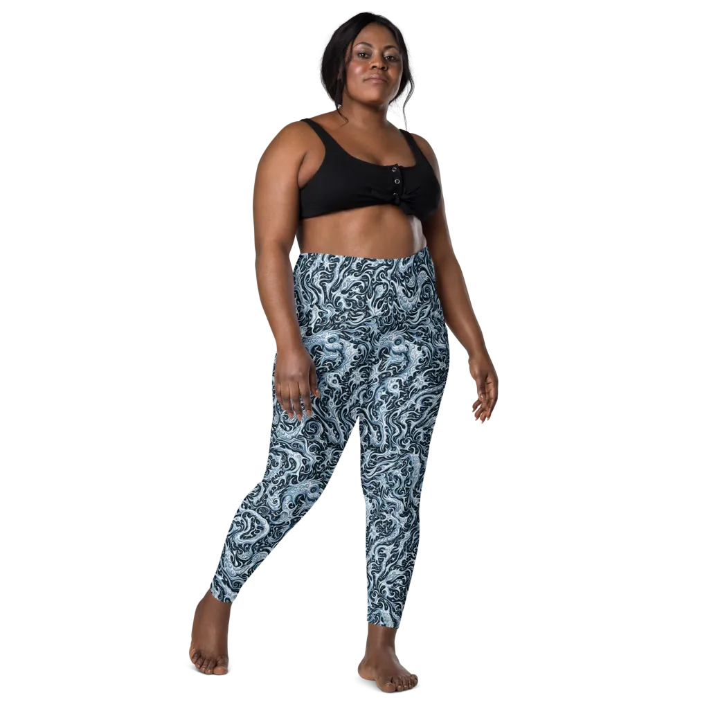 Midnight Arabesque on Leggings with Pockets — Front