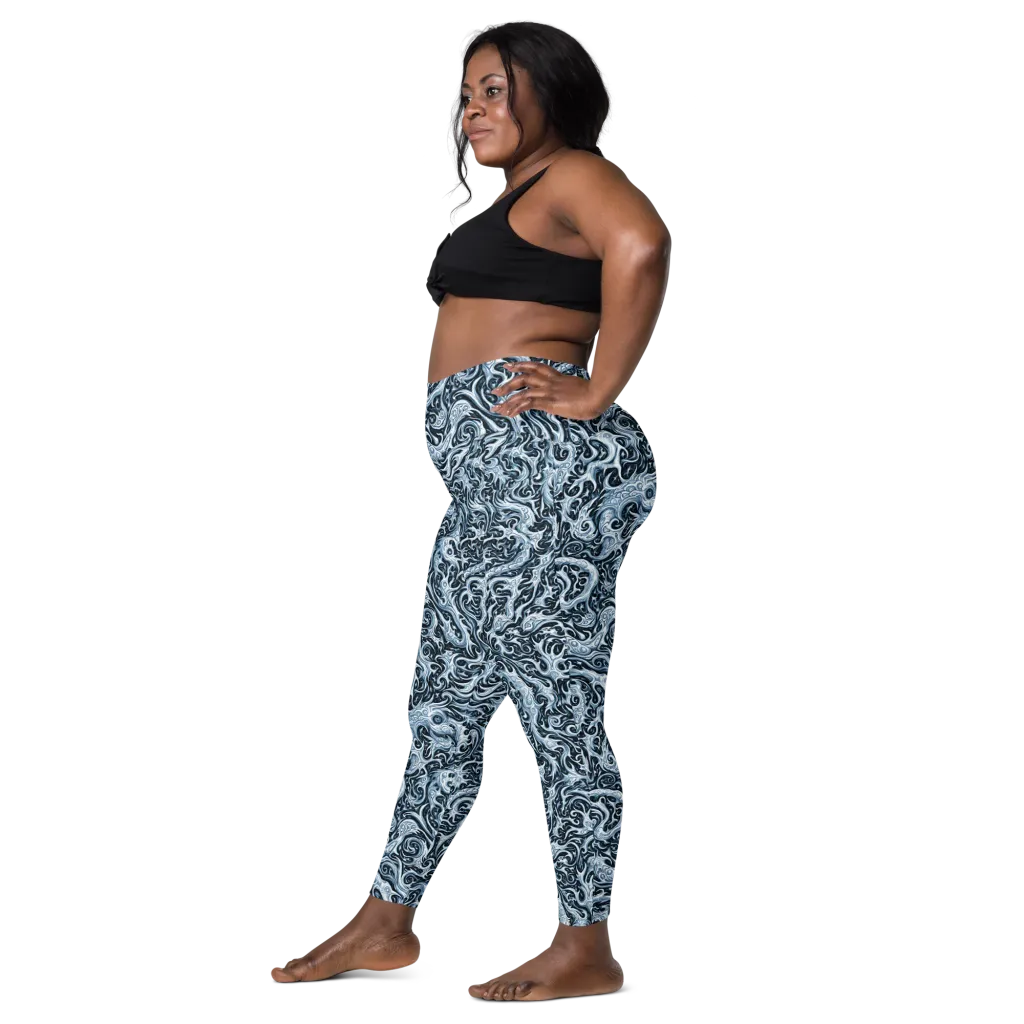 Midnight Arabesque on Leggings with Pockets — Left
