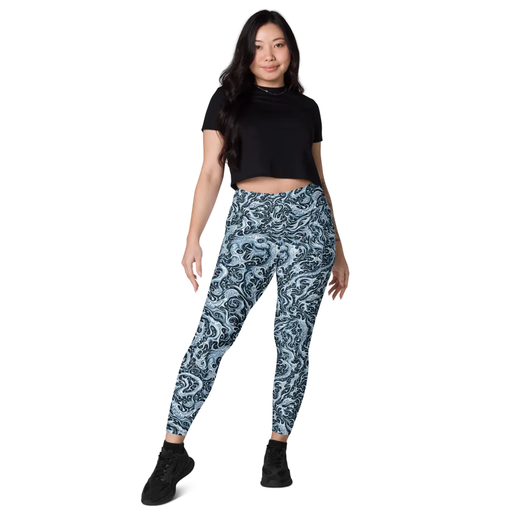 Midnight Arabesque on Leggings with Pockets — Front