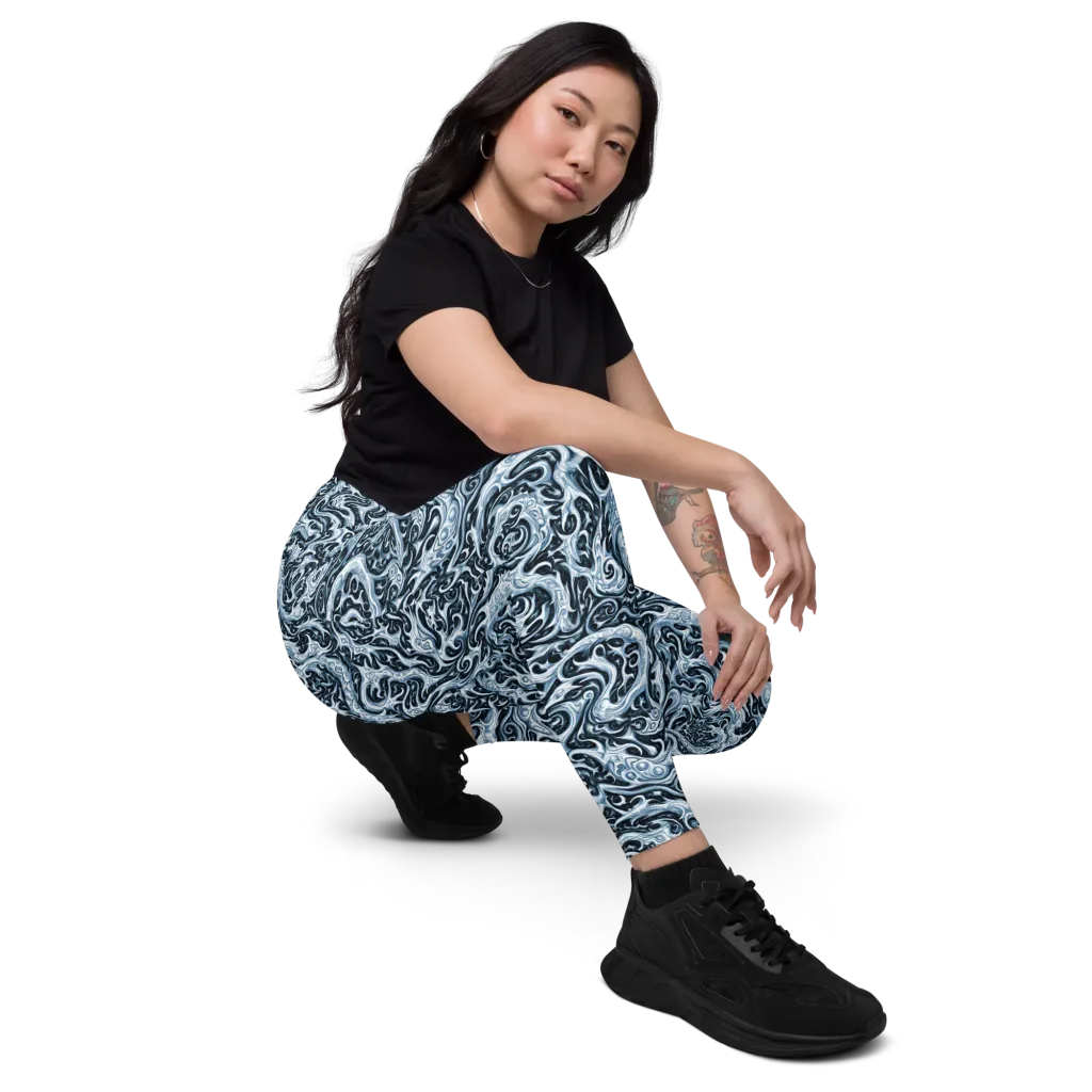 Midnight Arabesque on Leggings with Pockets — Right Front