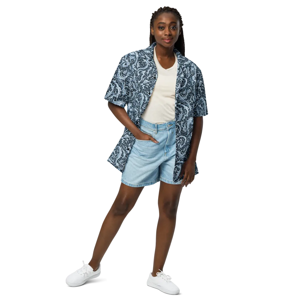 Midnight Arabesque on Button Shirt — Front