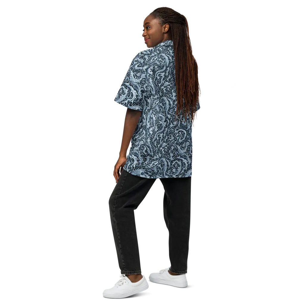 Midnight Arabesque on Button Shirt — Back
