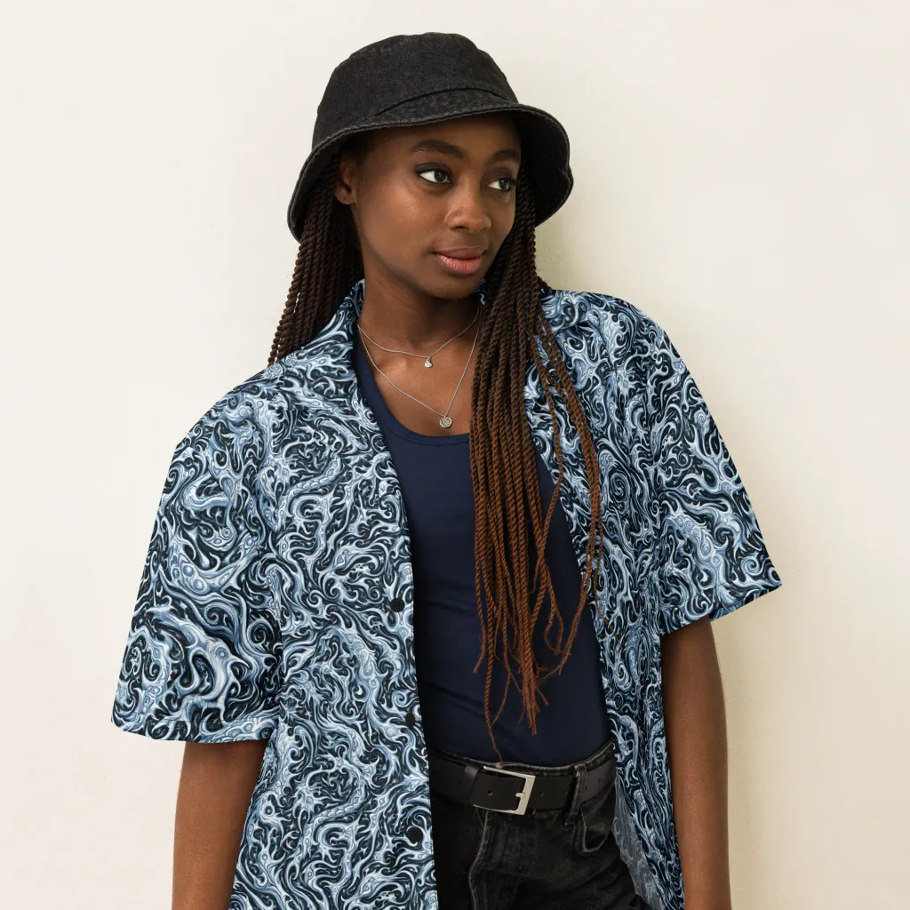 Midnight Arabesque on Button Shirt — Right Front