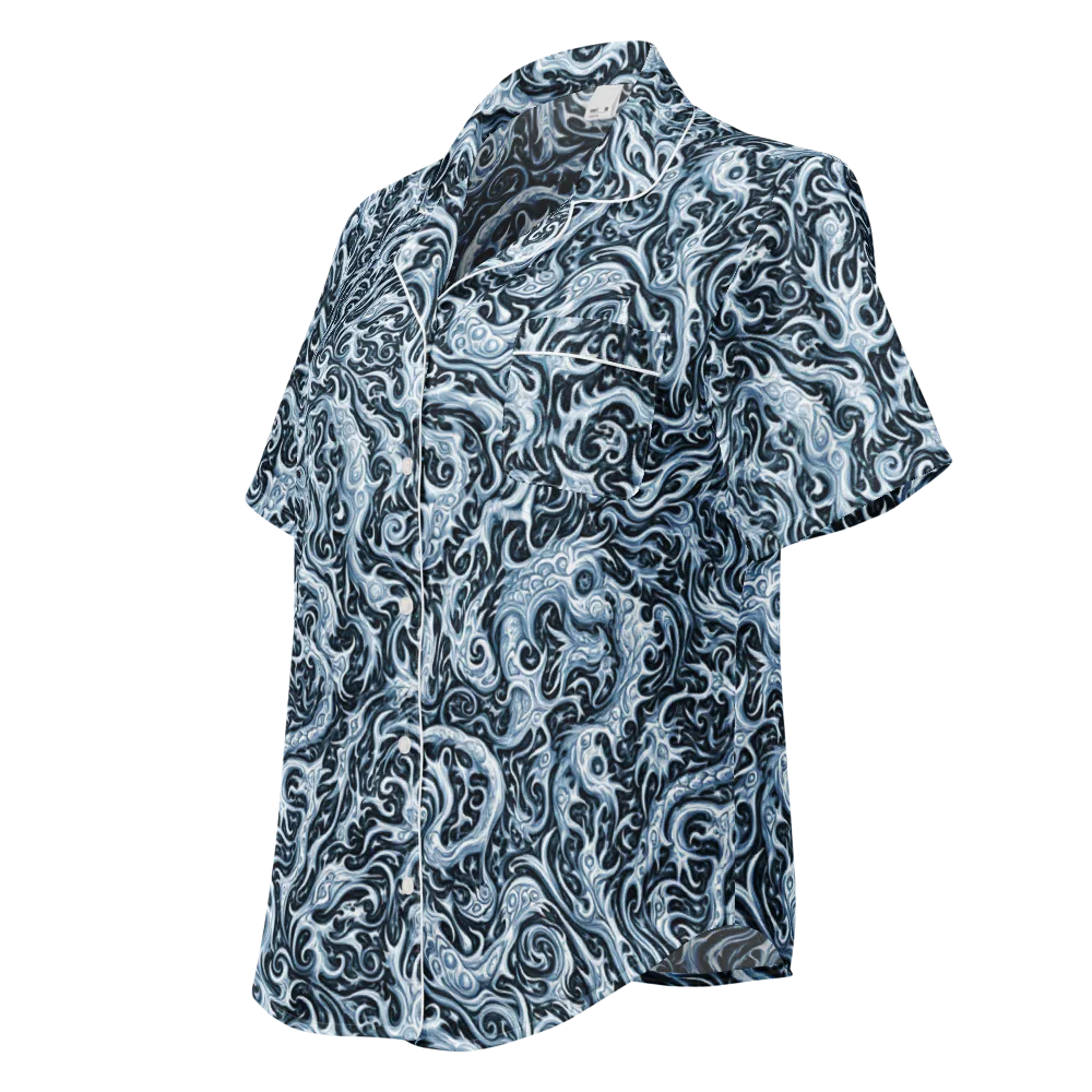 Midnight Arabesque on Women's Short Sleeve Pajama Top — Left Front