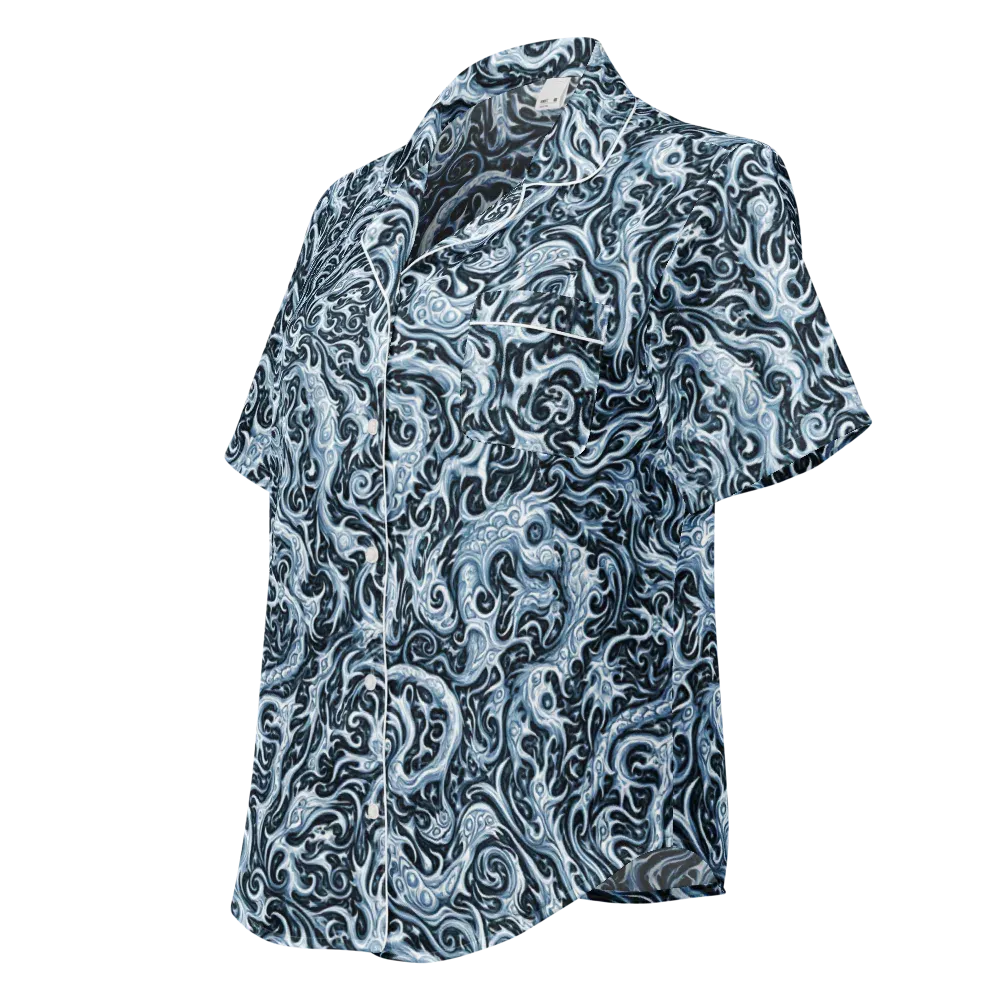 Midnight Arabesque on Women's Short Sleeve Pajama Top — Left Front