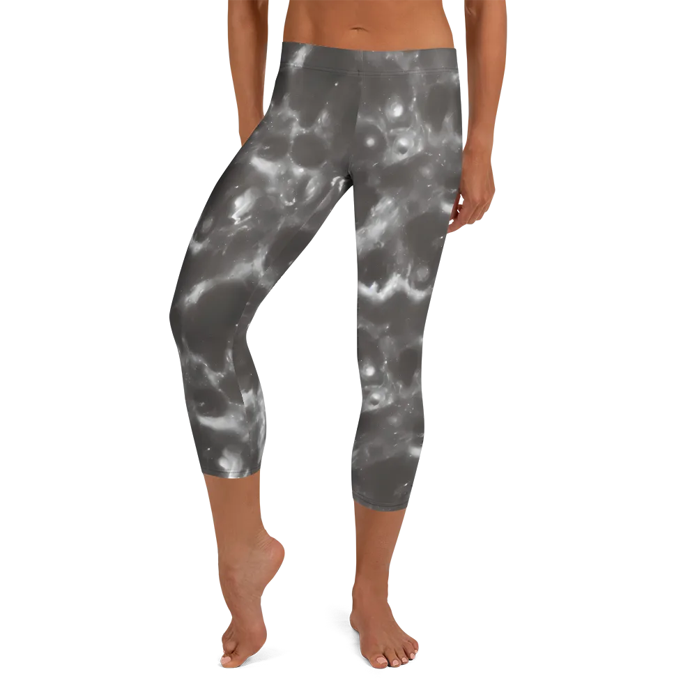 Moonlit Vapor on Capri Leggings — Front