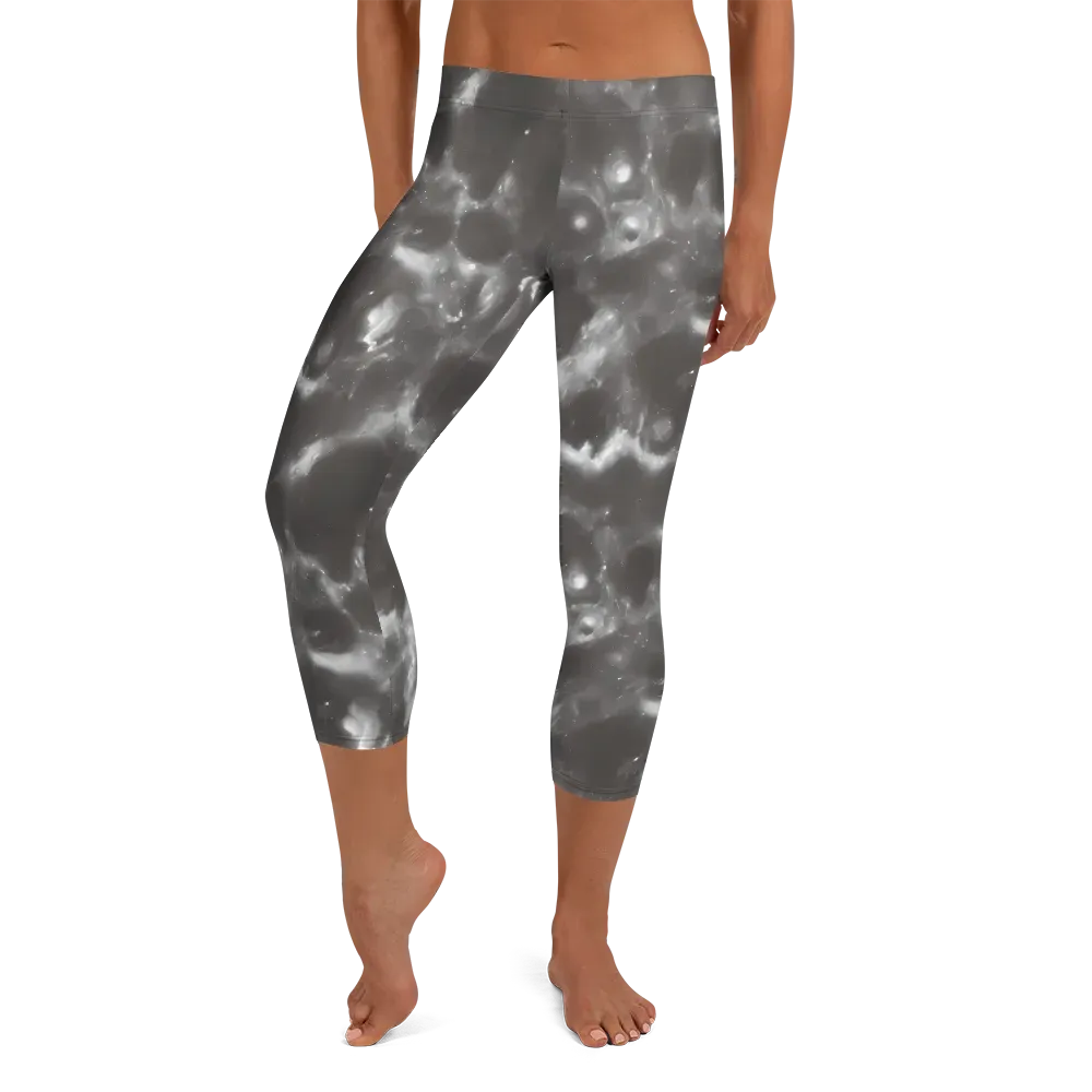 Moonlit Vapor on Capri Leggings — Front