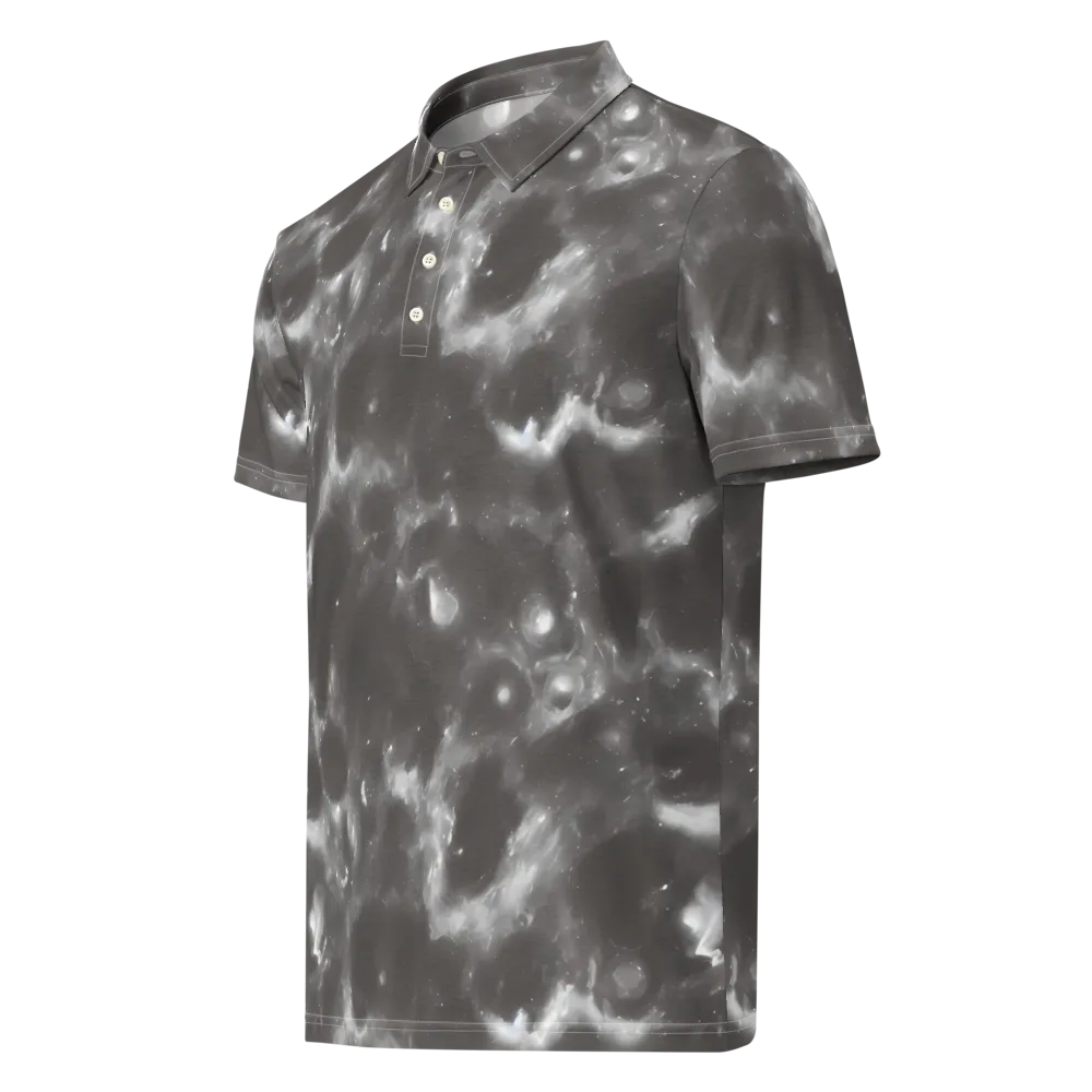 Moonlit Vapor on Men's Slim Fit Polo Shirt — Left Front