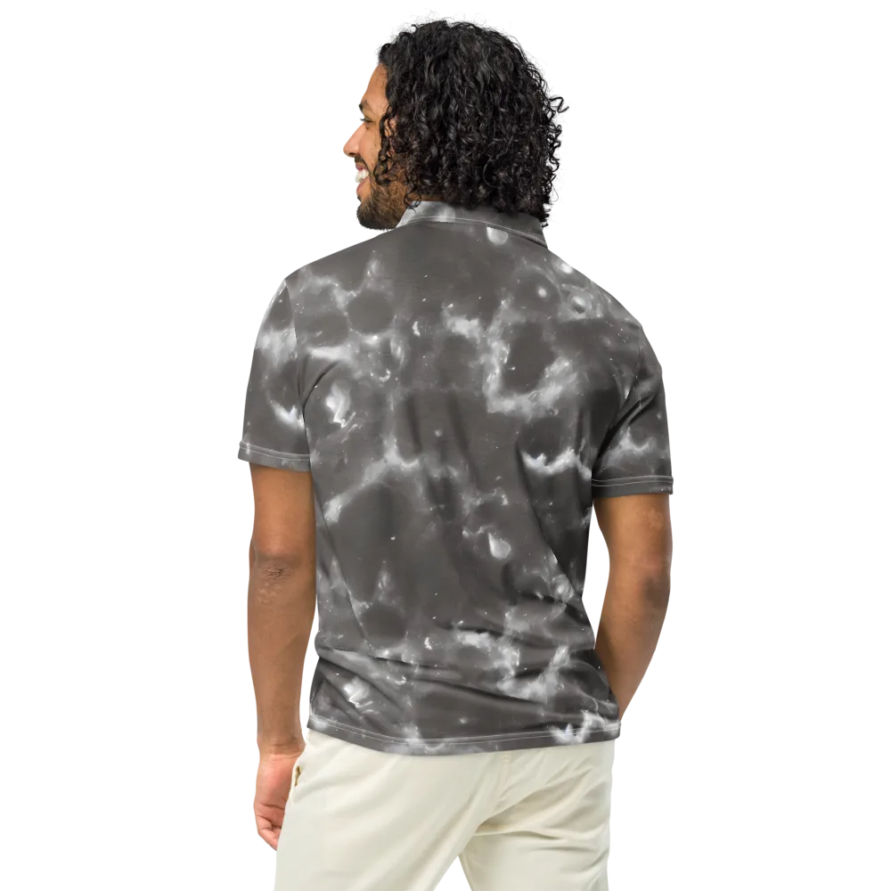 Moonlit Vapor on Men's Slim Fit Polo Shirt — Back