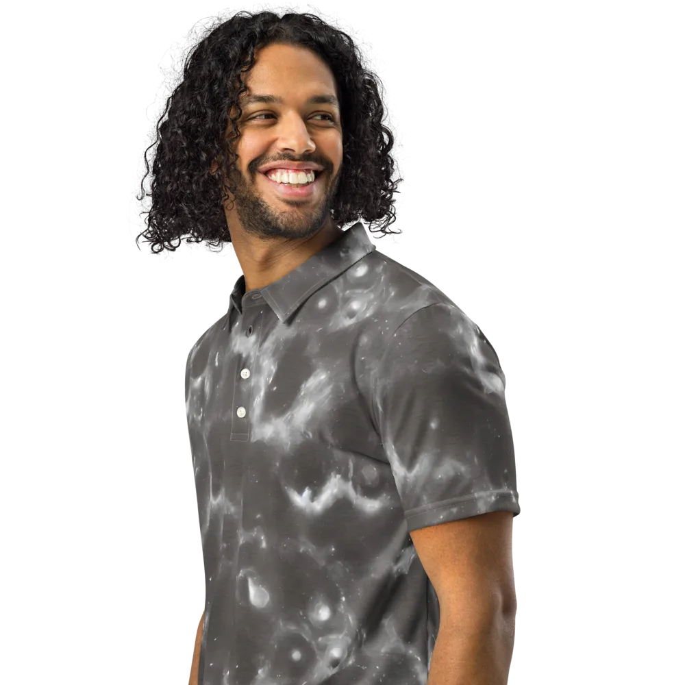 Moonlit Vapor on Men's Slim Fit Polo Shirt — Left Front