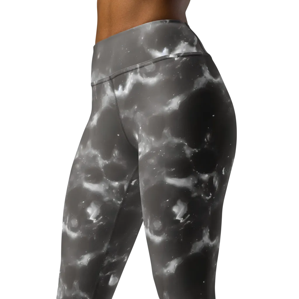 Moonlit Vapor on Yoga Leggings — Left Front