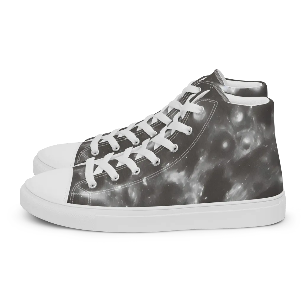 Moonlit Vapor on Men's High Top Canvas Shoes — Left