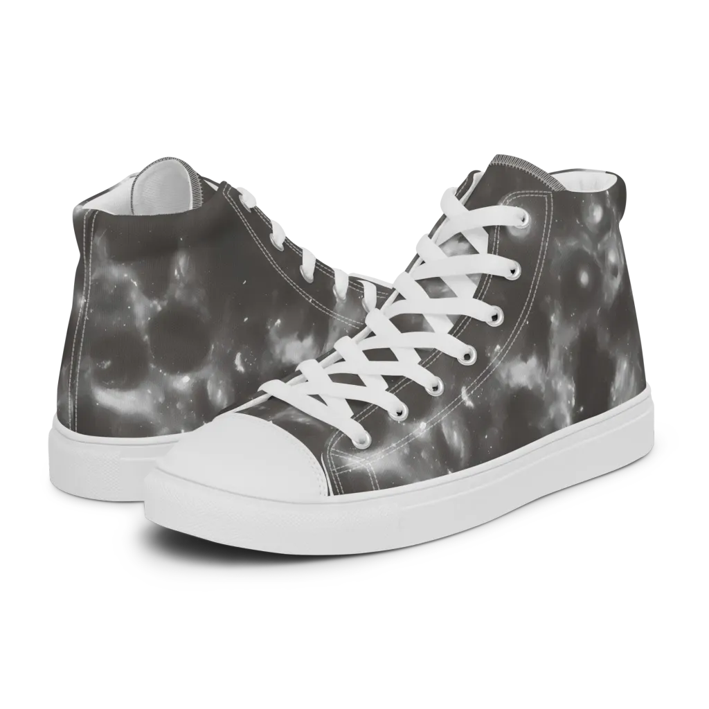 Moonlit Vapor on Men's High Top Canvas Shoes — Left