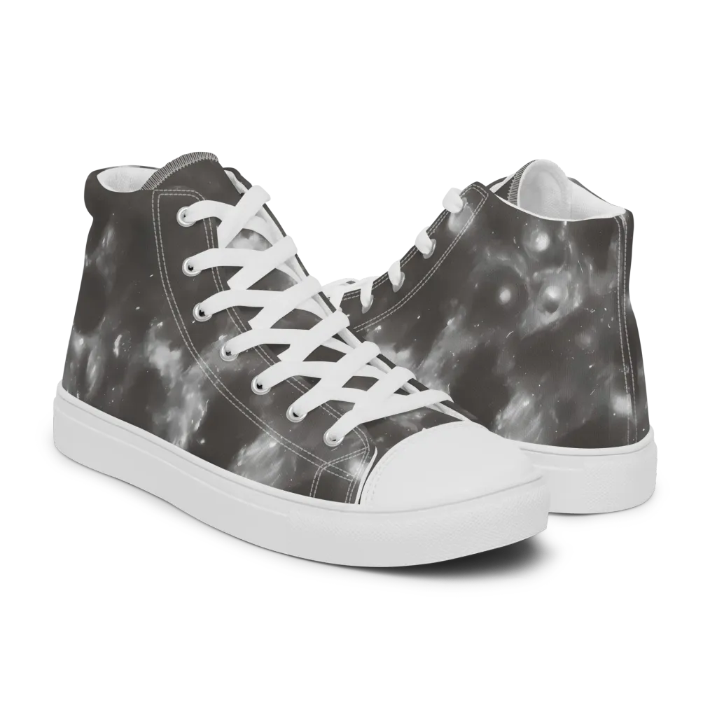 Moonlit Vapor on Men's High Top Canvas Shoes — Right