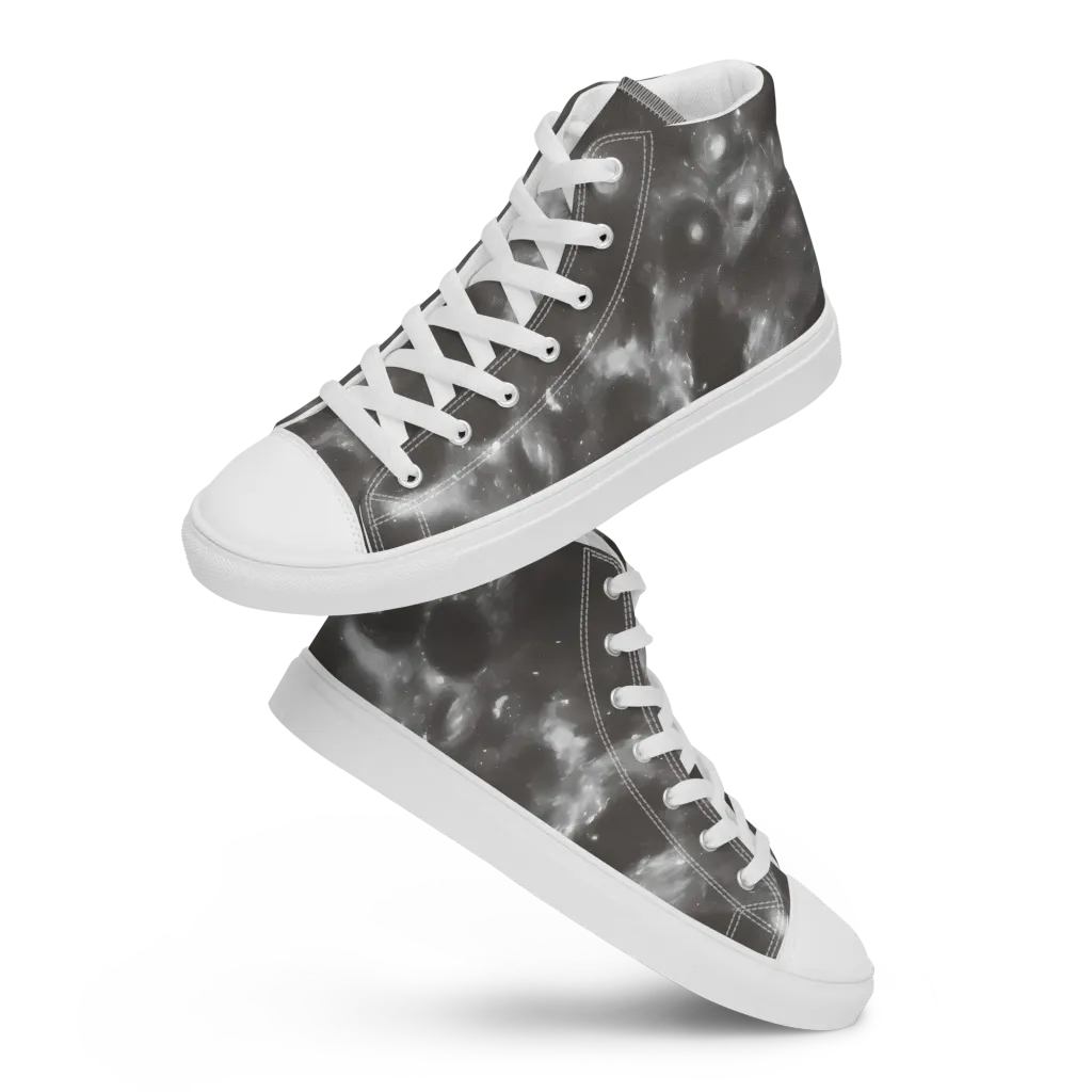 Moonlit Vapor on Men's High Top Canvas Shoes — Front