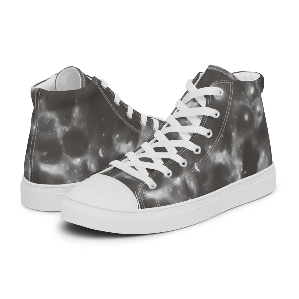 Moonlit Vapor on Women's High Top Canvas Shoes — Left