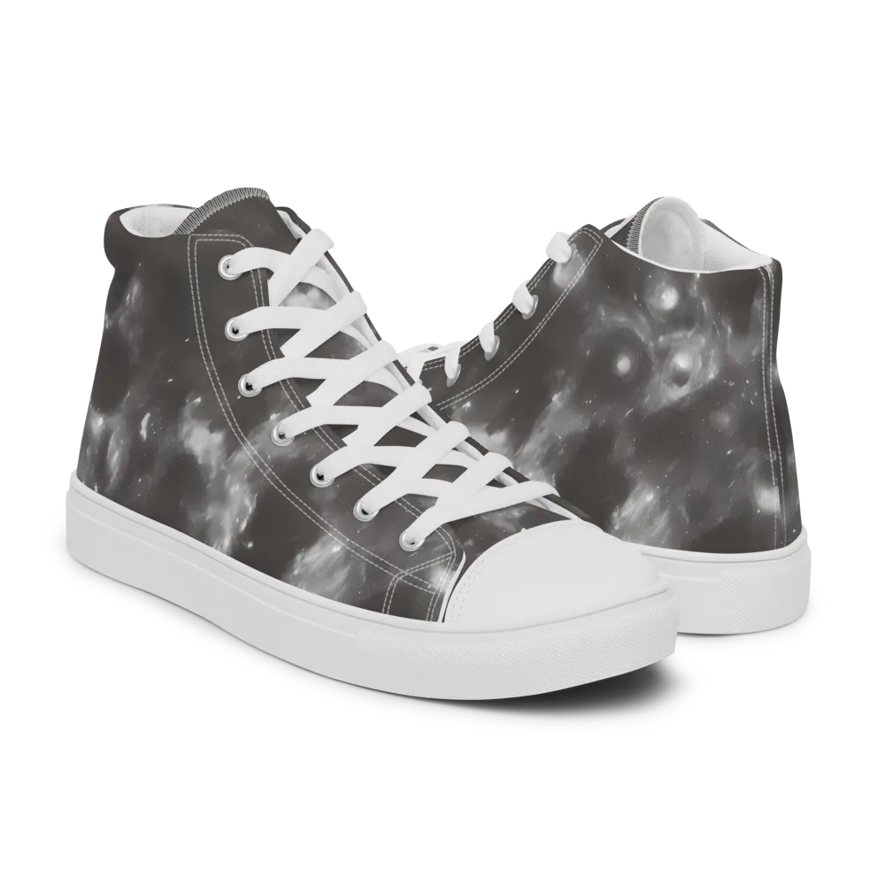 Moonlit Vapor on Women's High Top Canvas Shoes — Right