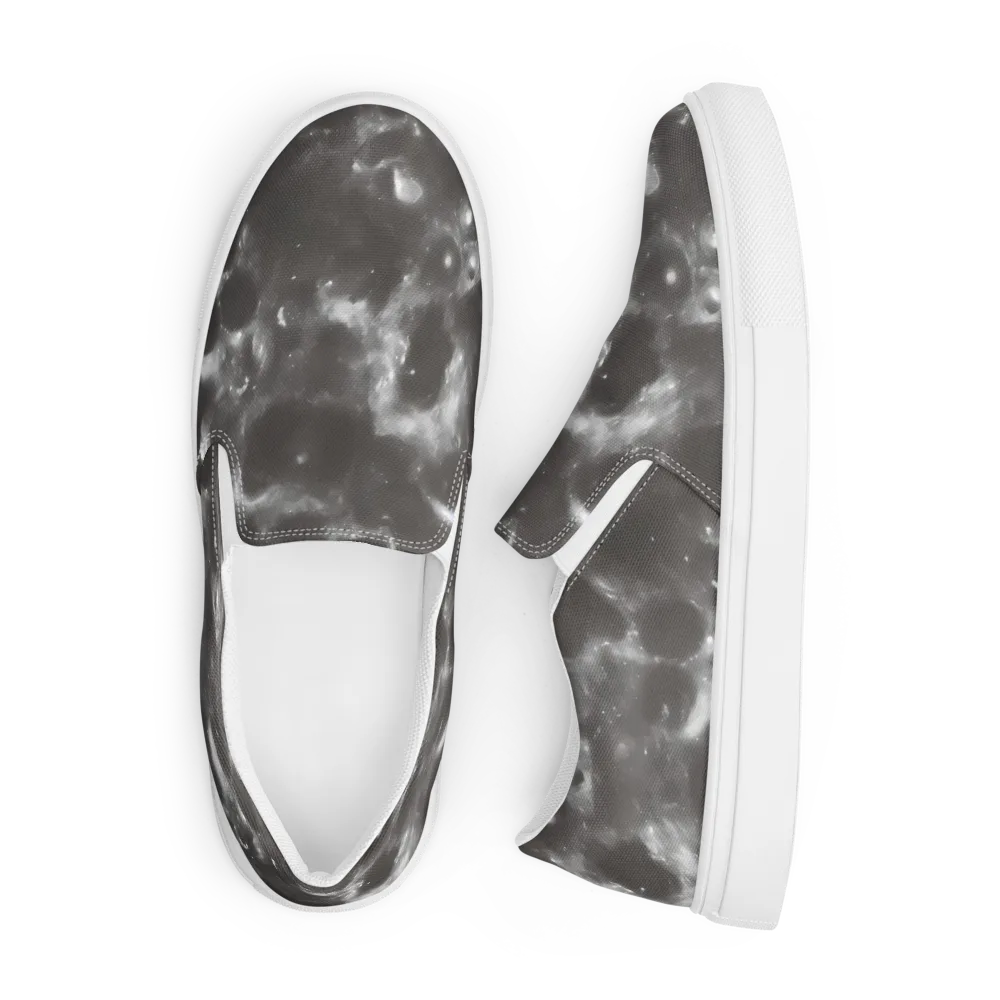 Moonlit Vapor on Men's Slip-On Canvas Shoes — Front