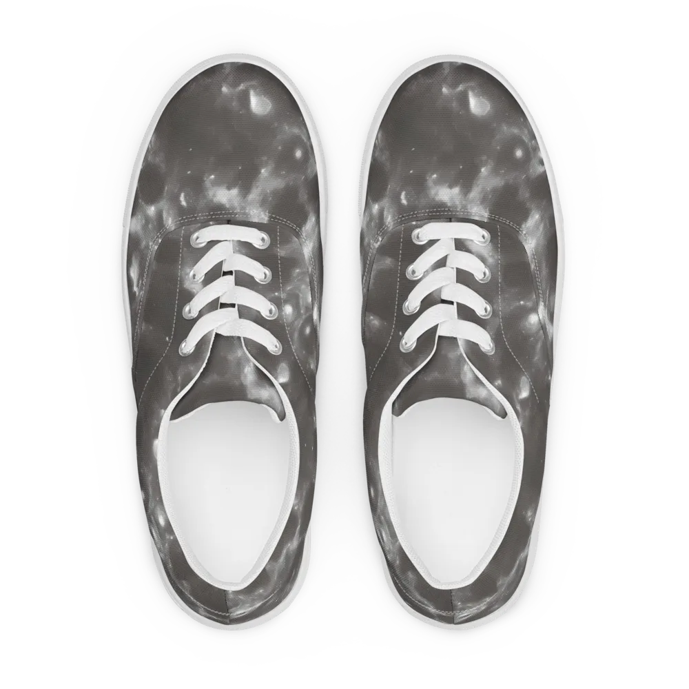 Moonlit Vapor on Men's Lace-Up Canvas Shoes — Front