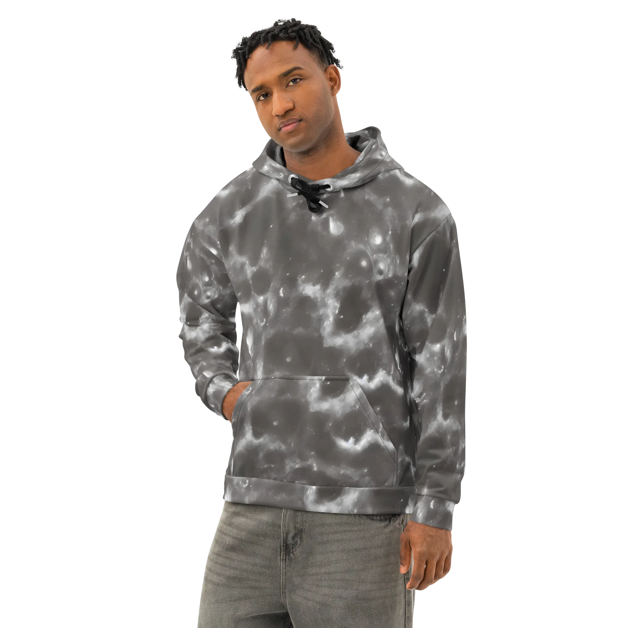 Moonlit Vapor on Cotton Hoodie — Left Front